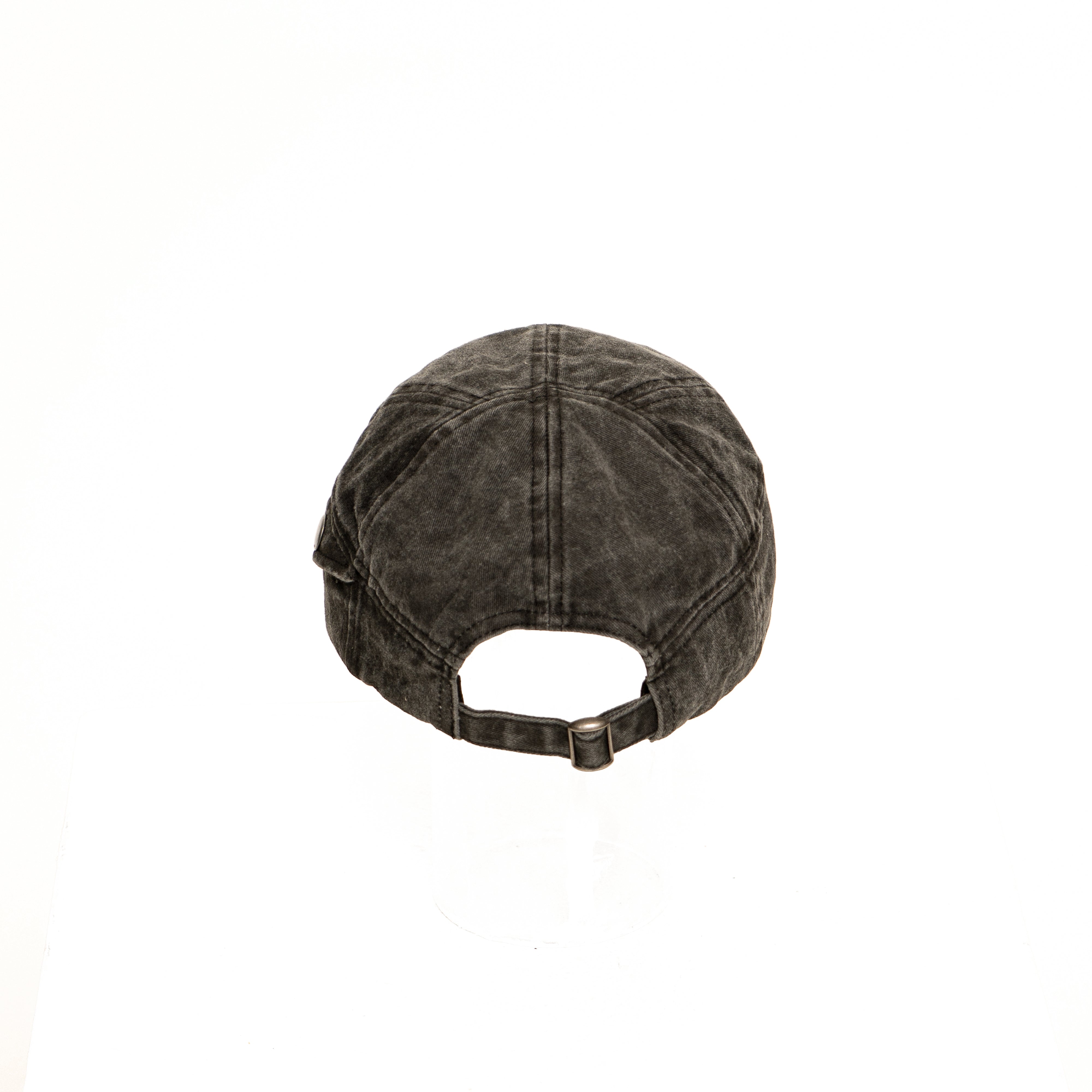 12-PANEL CAP IN WASHED BLACK