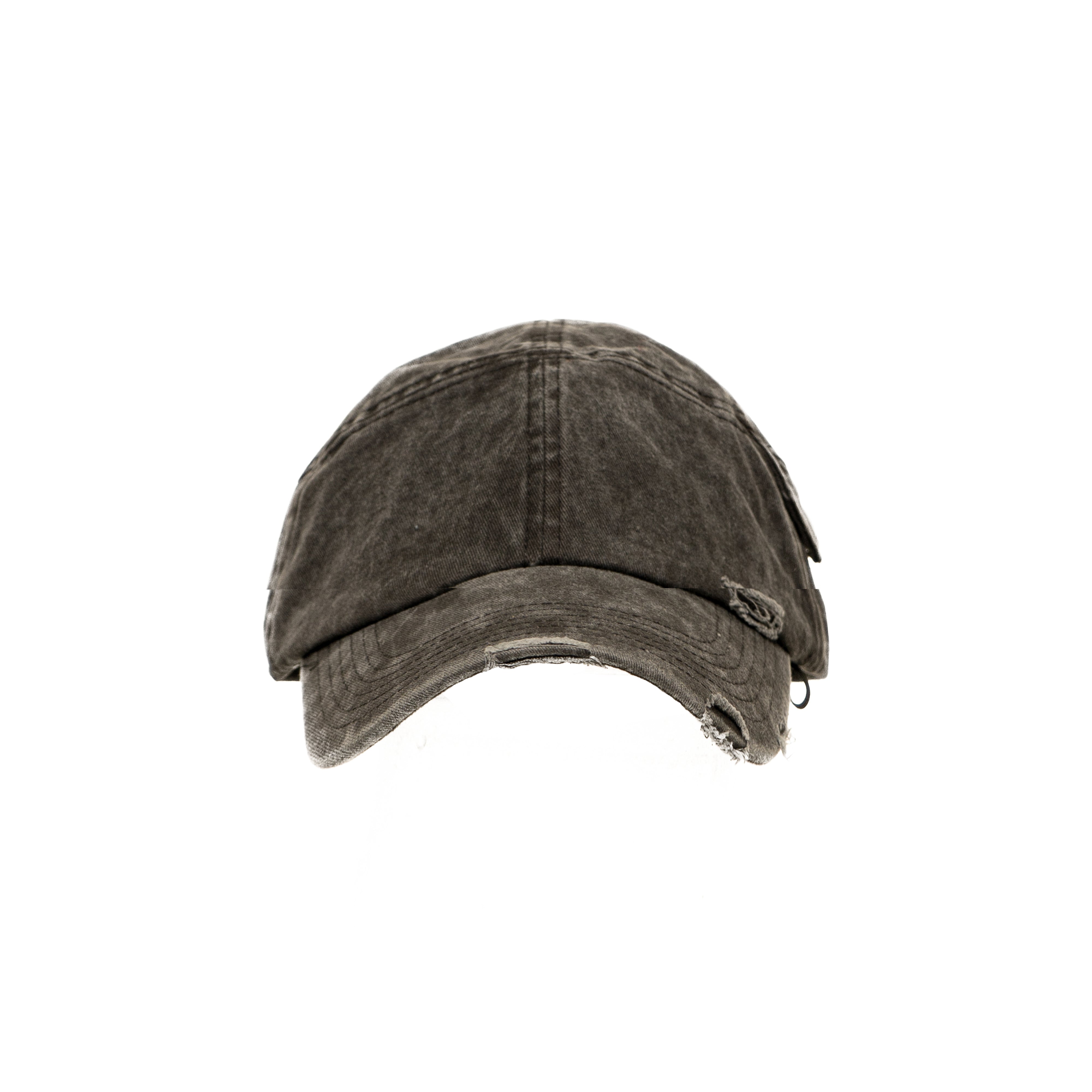 12-PANEL CAP IN WASHED BLACK