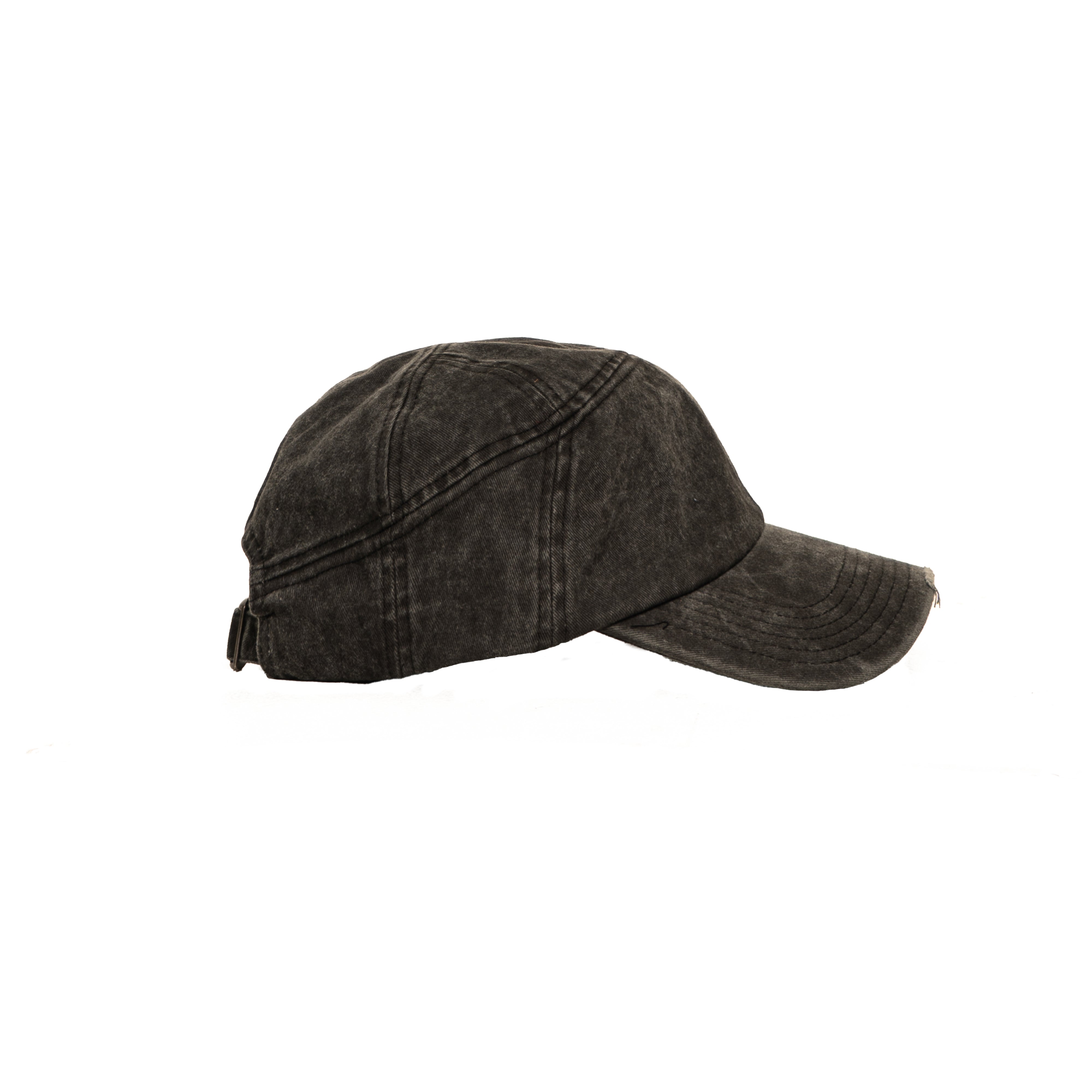 12-PANEL CAP IN WASHED BLACK