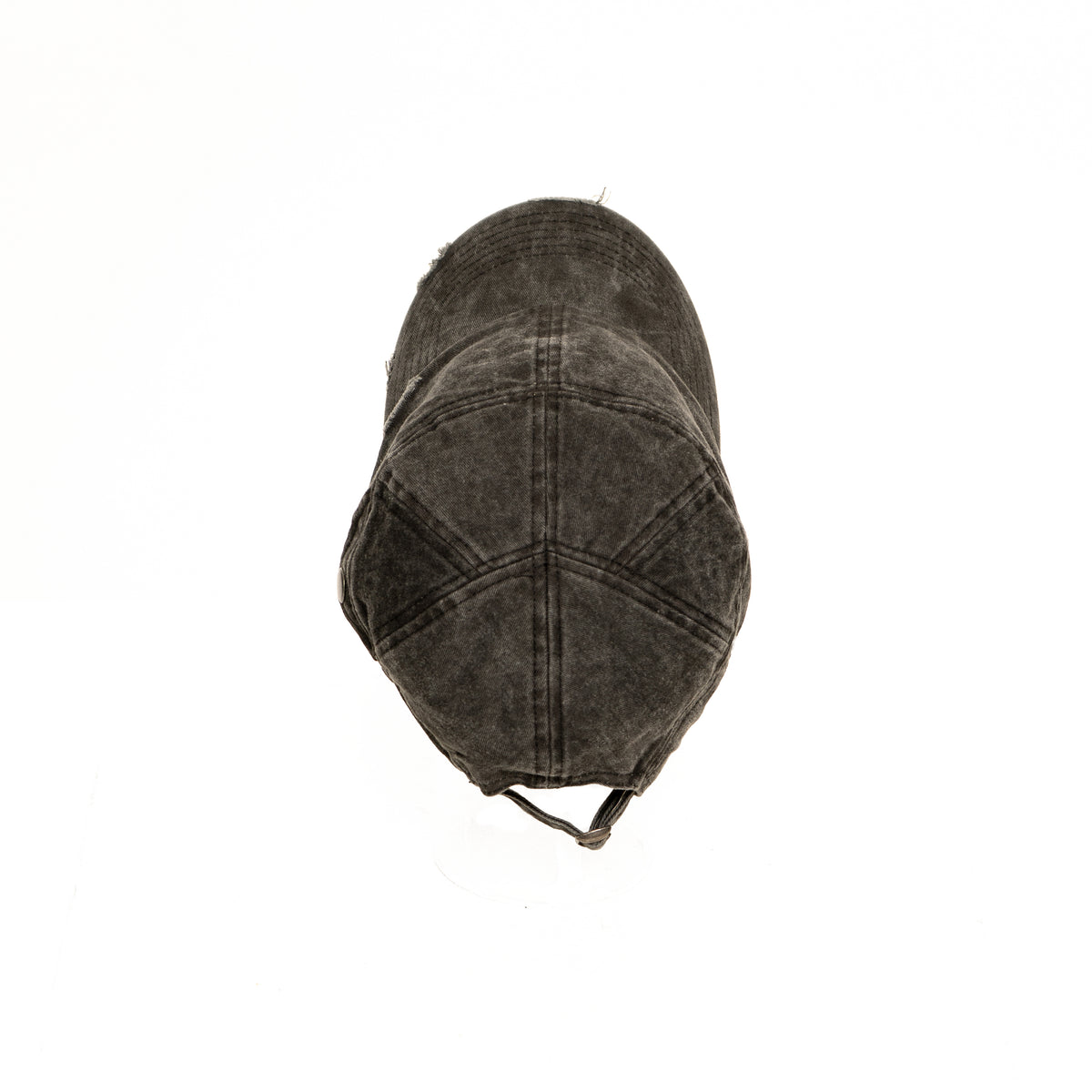 12-PANEL CAP IN WASHED BLACK